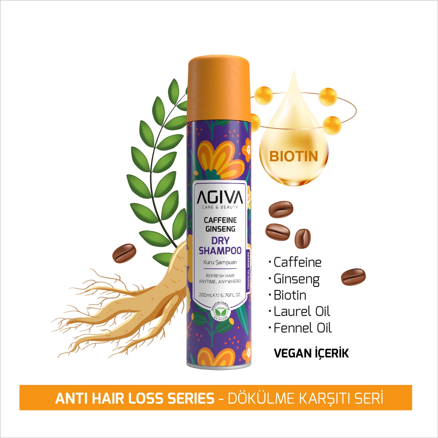 AGIVA Caffeine Ginseng Pro Care Dry Shampoo